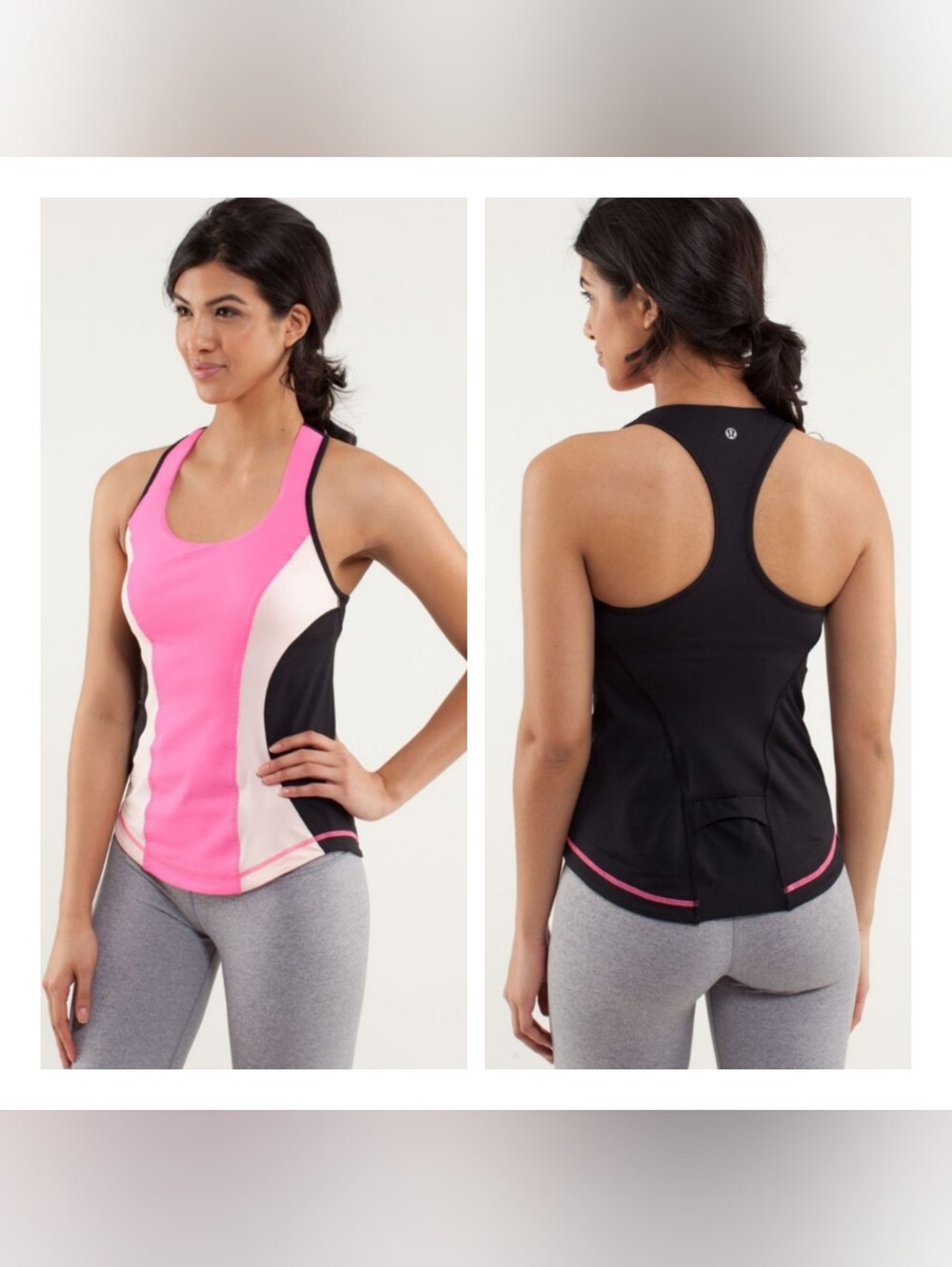 Lululemon Cardio Kick Tank Pinkelicious / Parfait Pink / Black